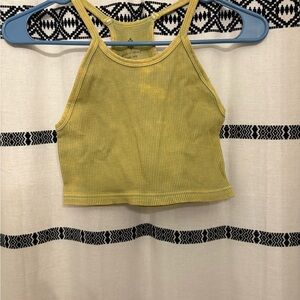 Free People Movement Mustard Ribbed Crop Top